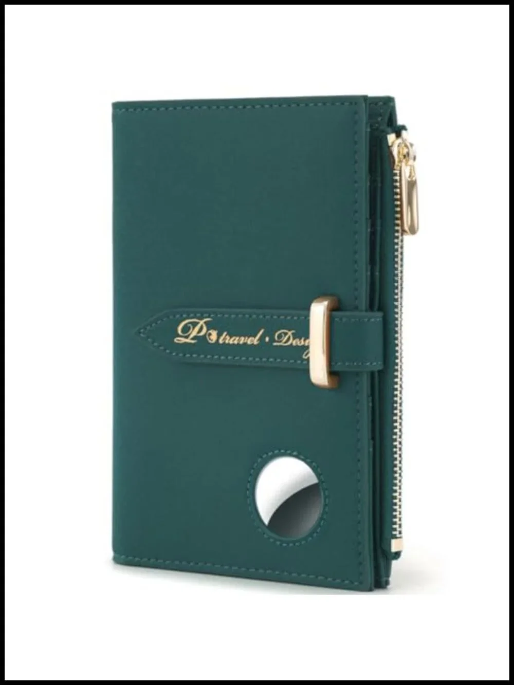 Travel Passport Wallet with AirTag Holder RFID Blocking Faux Leather